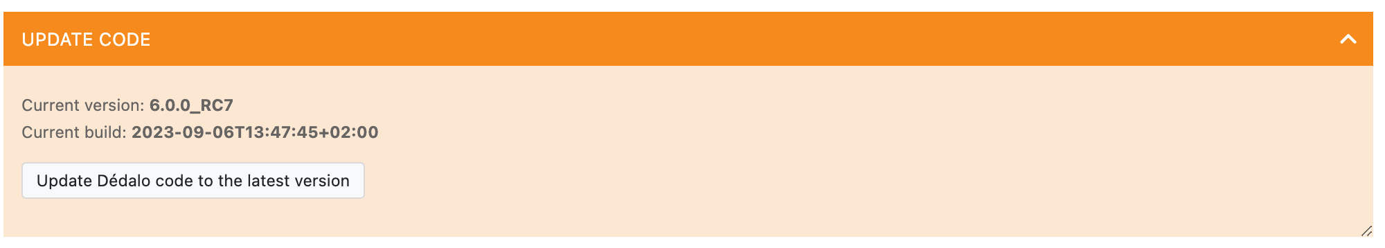 Updating code <6.4.0 control panel