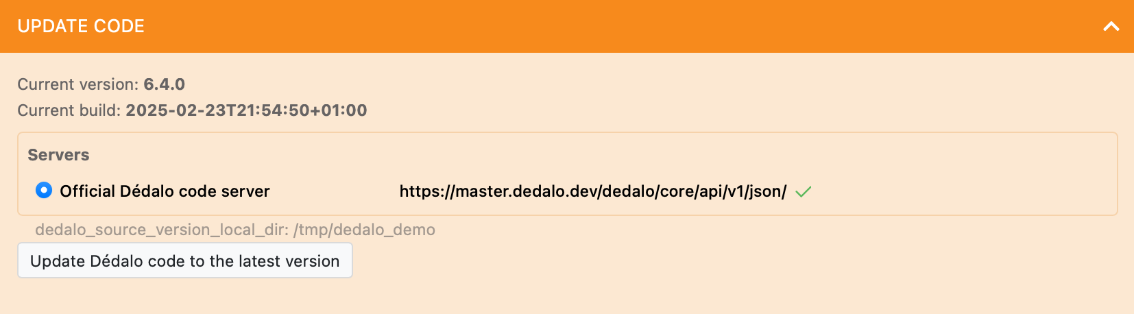 Updating code >=6.4.0 control panel