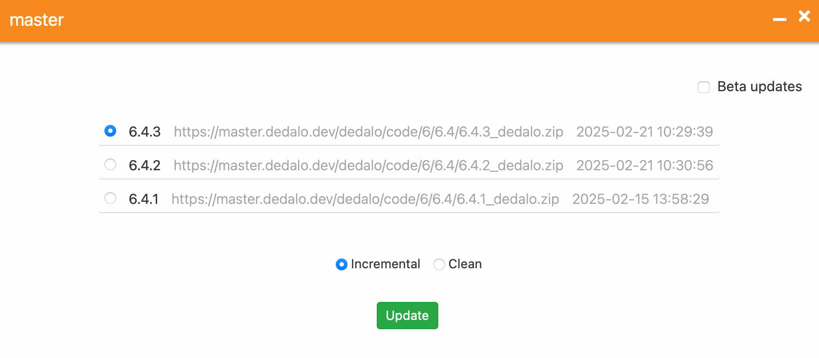 Updating code >=6.4.0 control panel
