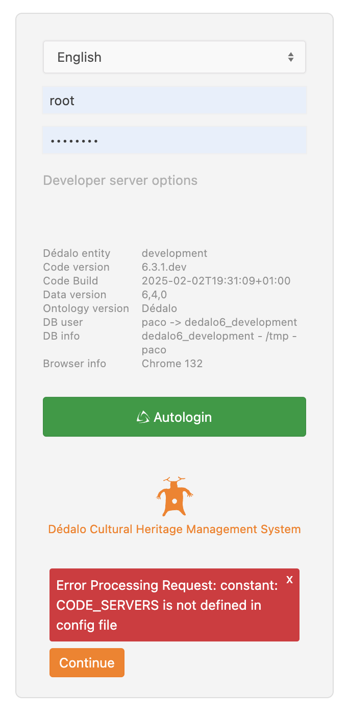 Login error messages